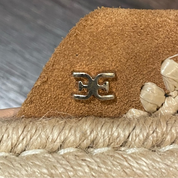 Sam Edelman Austin Suede Slip On Espadrille Mules Bohemian Western in Brown 7.5M - Picture 11 of 12